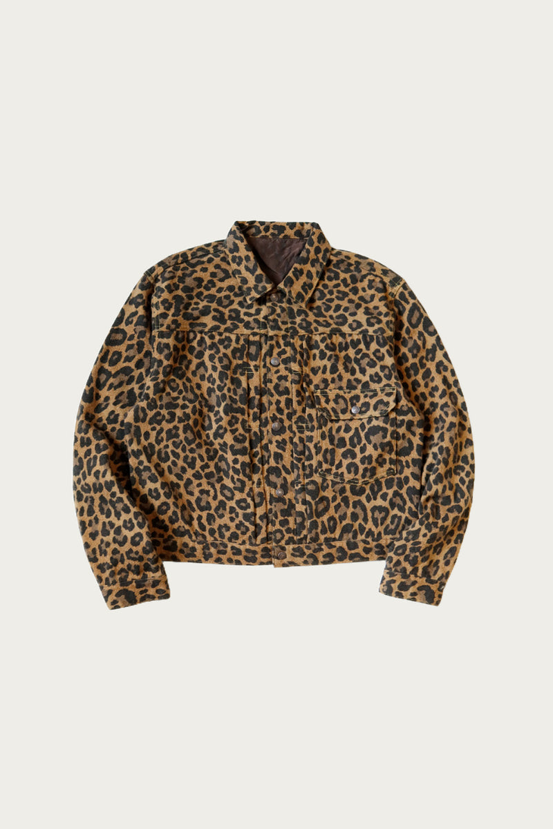 KAPITAL ヒョウ柄 ジャケット Kapital Twill Aging-Wool Leopard 1st JKT | Brown | Canoe Club