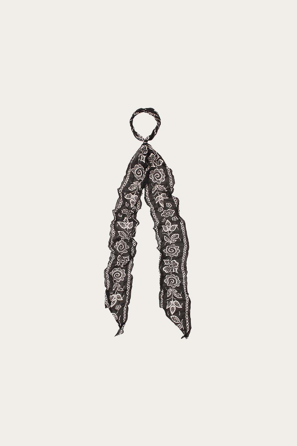 Kapital - WASHER Silk MOGA Scarf (ESCARGOT FLOWER) - Black - Canoe Club