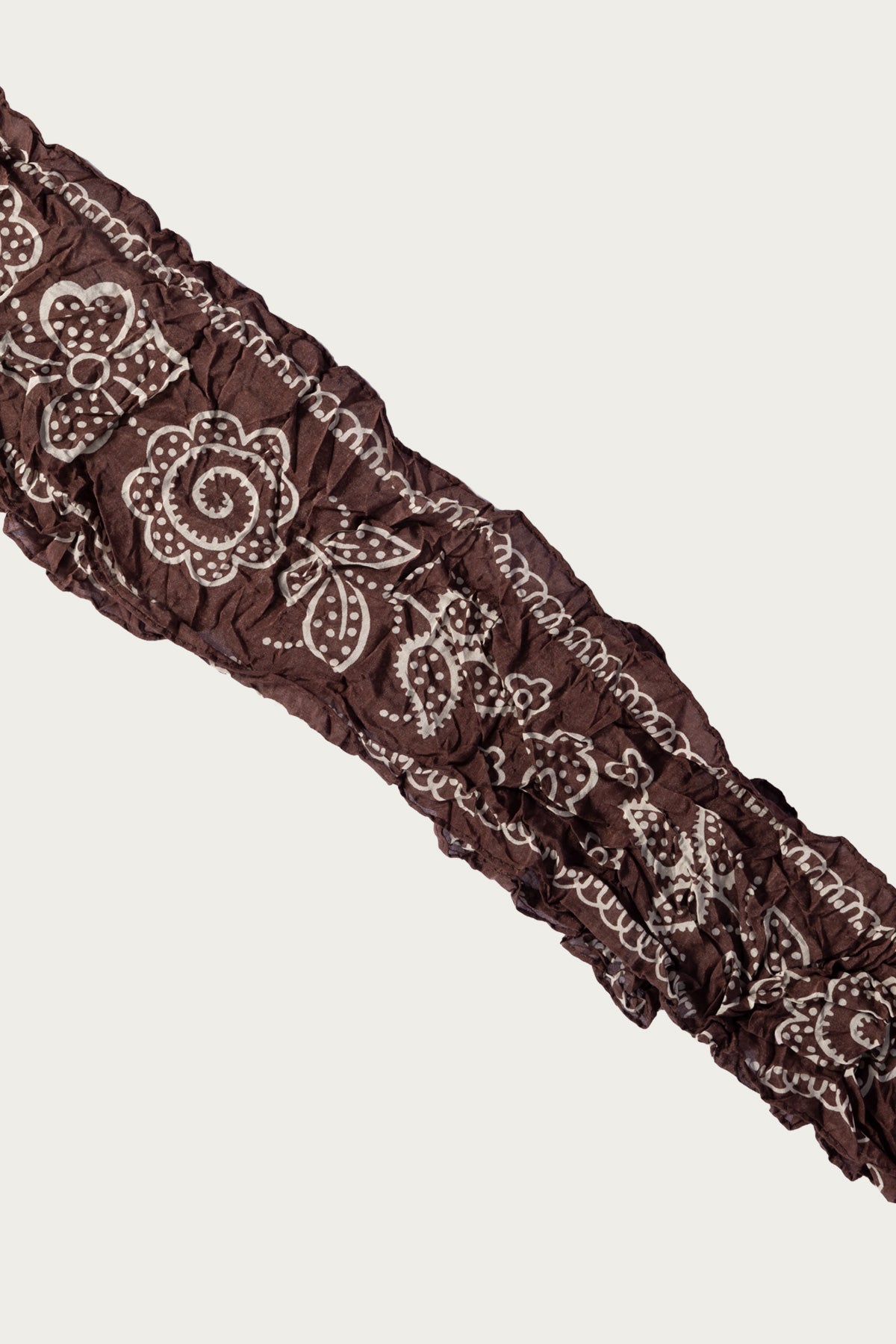 Kapital - WASHER Silk MOGA Scarf (ESCARGOT FLOWER) - Brown - Canoe Club