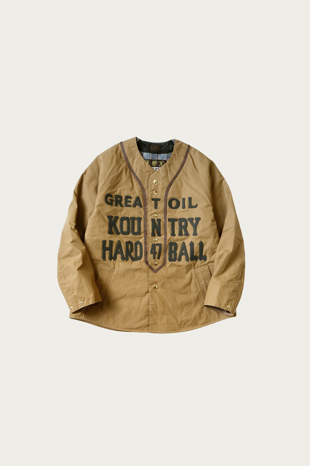 Kapital - Weather Cotton Oil Coating Baseball Blouson - Beige - Canoe Club