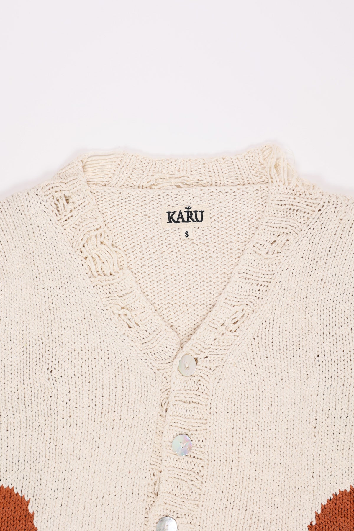 Karu Research - Hand Knit Cardigan - Intarsia Cardigan Naturally Dyed - Canoe Club