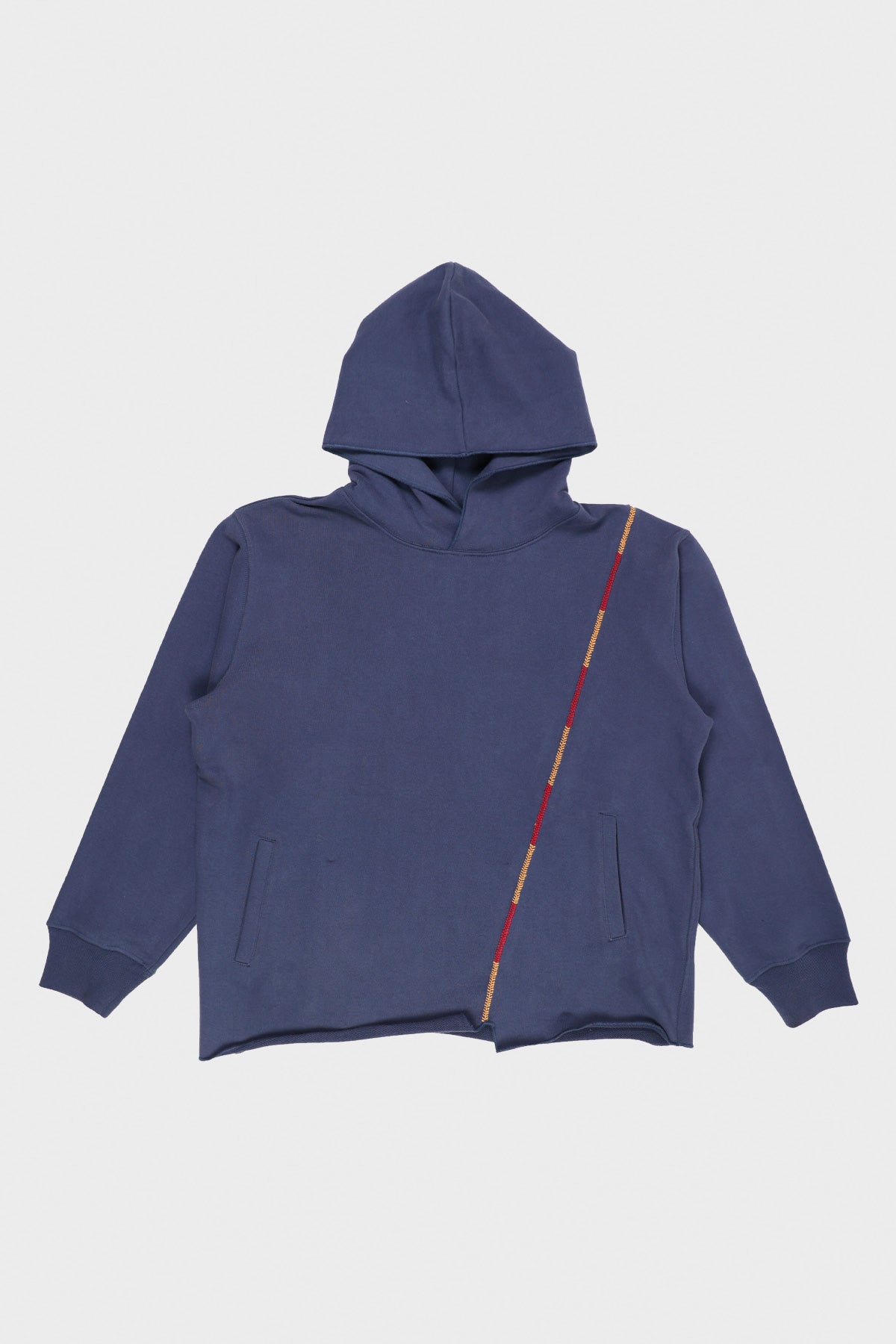 Karu Research - Rabari Stitch Hoodie - Blue/Red/Yellow - Canoe Club