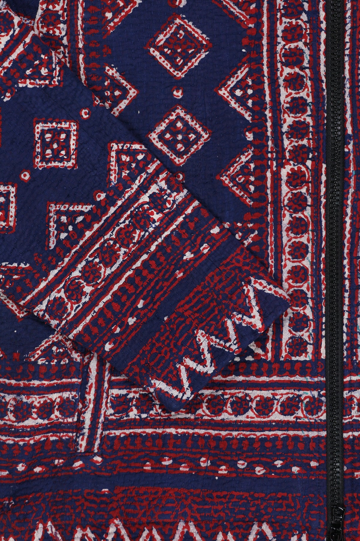 Karu Research - Vintage Kantha Jacket - Indigo Ajrakh Block Printing - Canoe Club