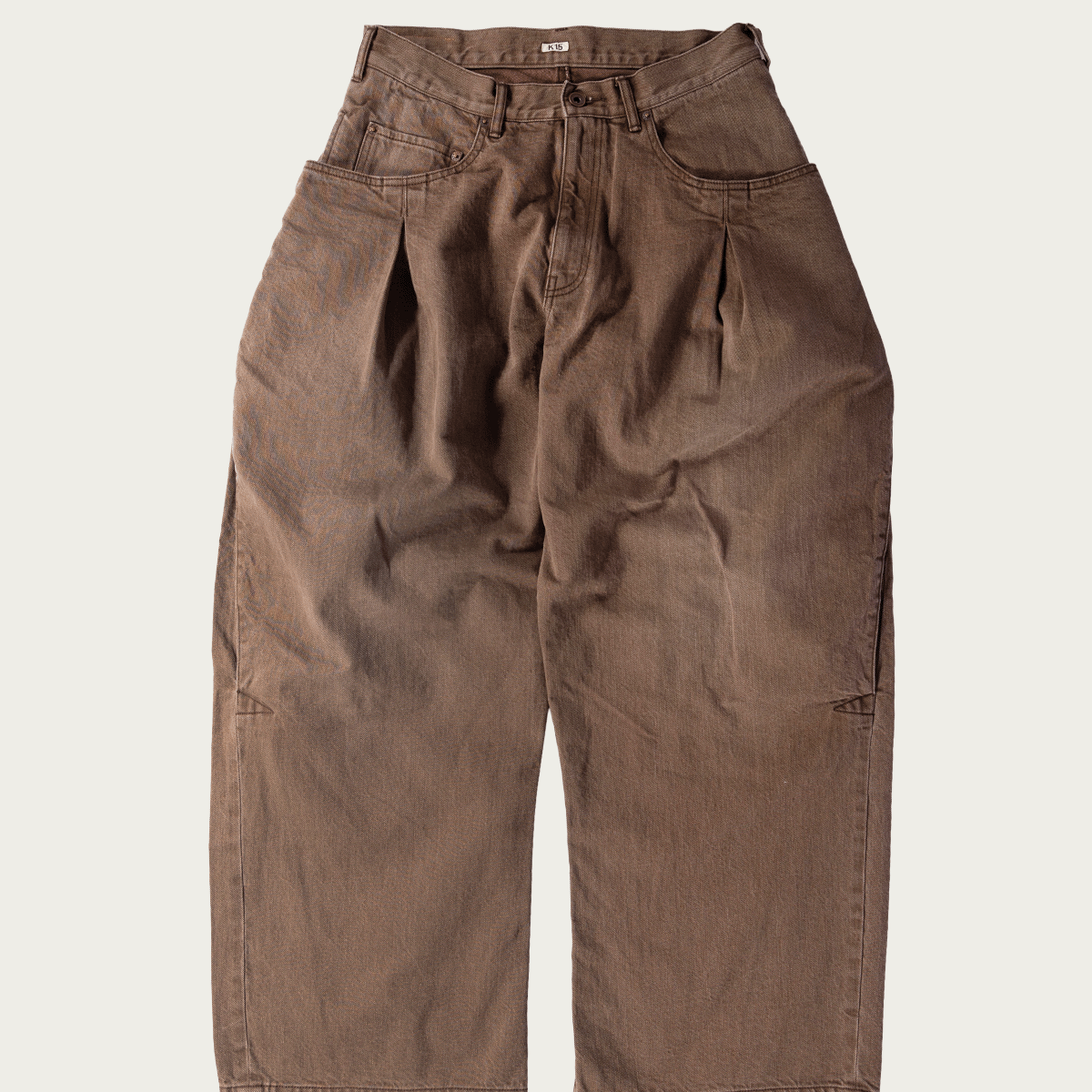 Khoki 3D Cutting Denim Pants | Brown | Canoe Club