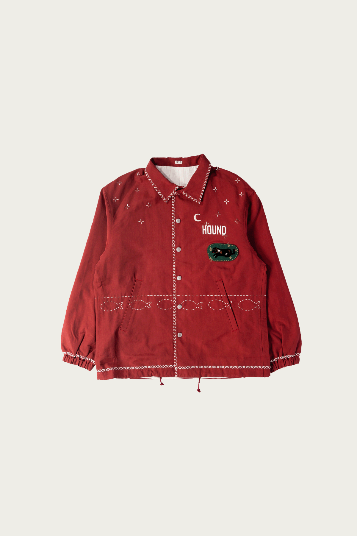 Khoki - Cross-Stitch Coach Jacket - Red - Canoe Club