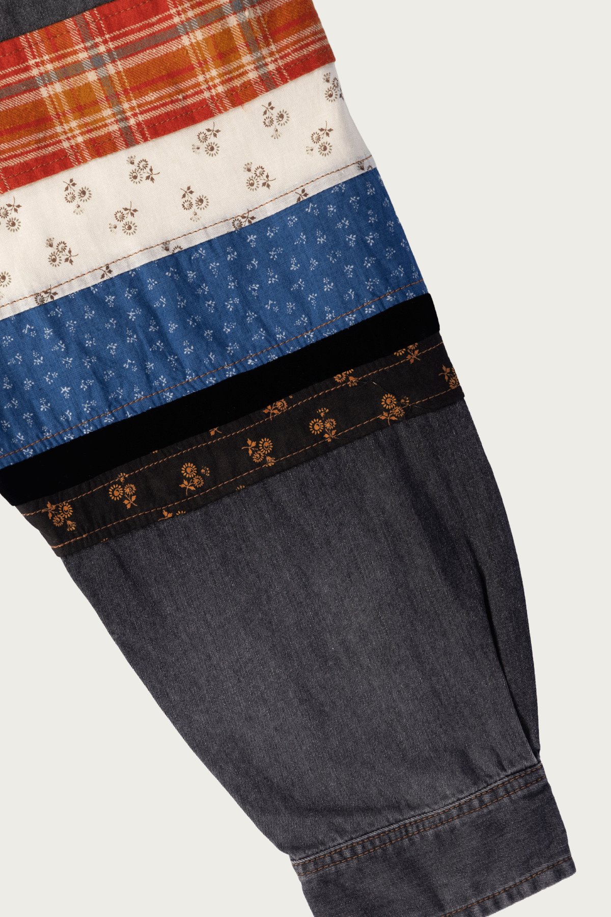 Khoki - Patchwork Denim Overshirt - Black - Canoe Club