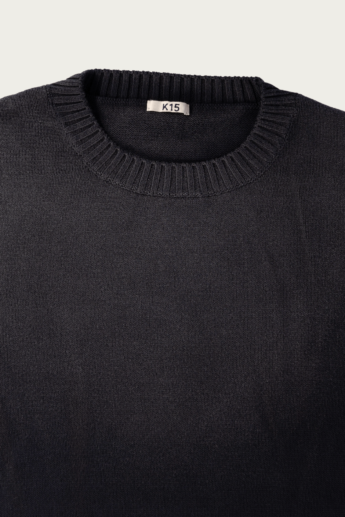 Khoki - Vintage-Effect Cotton Knit Pullover - Black - Canoe Club