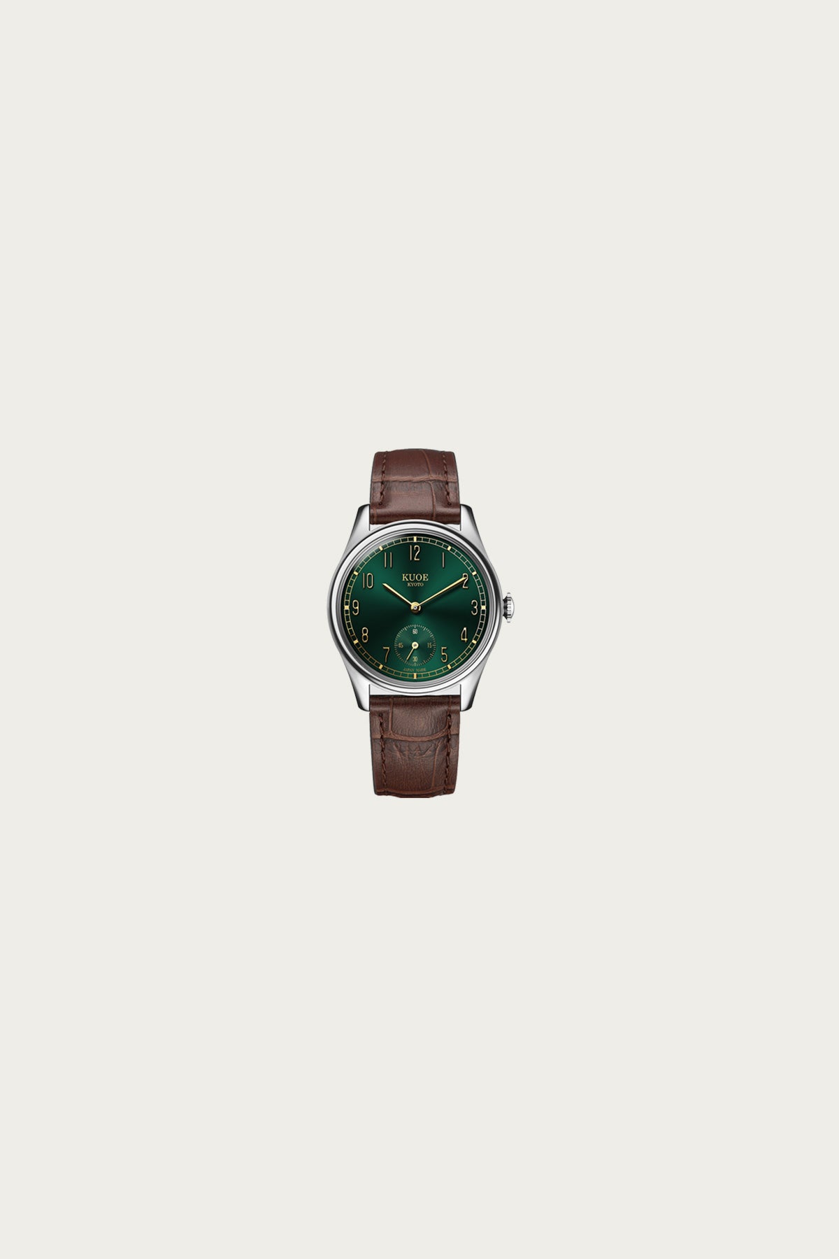 Kuoe Watches - Old Smith 90-0001 - Green Dial/Silver Case/Brown Leather Strap - Canoe Club
