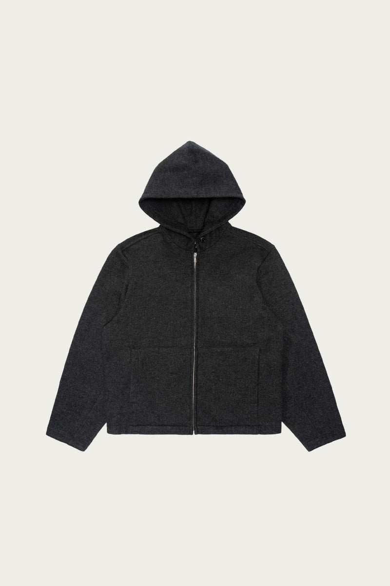 Lady White Co. Wool Zip Hoodie | Charcoal | Canoe Club
