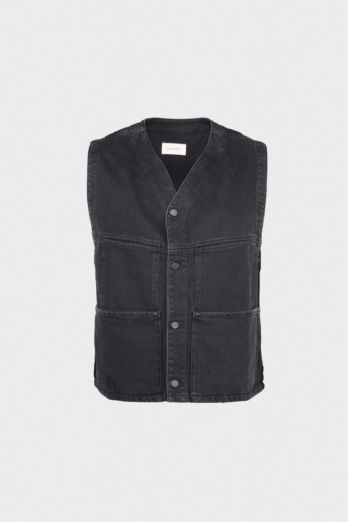 Lemaire - 4 Pocket Gilet - Denim Soft Bleached Black - Canoe Club