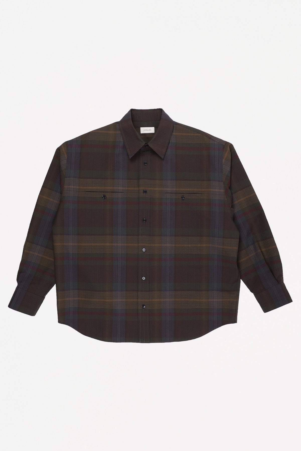 Lemaire - Double Pocket Overshirt - Khaki/Burgundy - Canoe Club