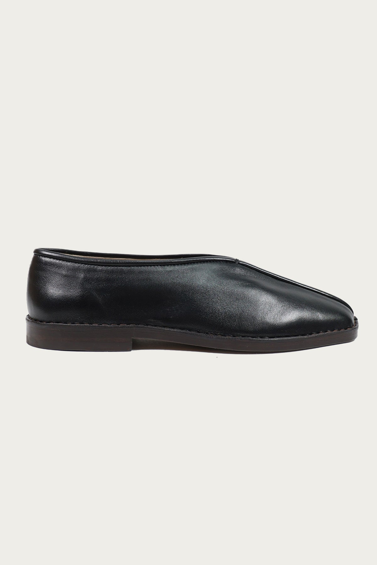 Lemaire - Flat Piped Slippers - Black - Canoe Club