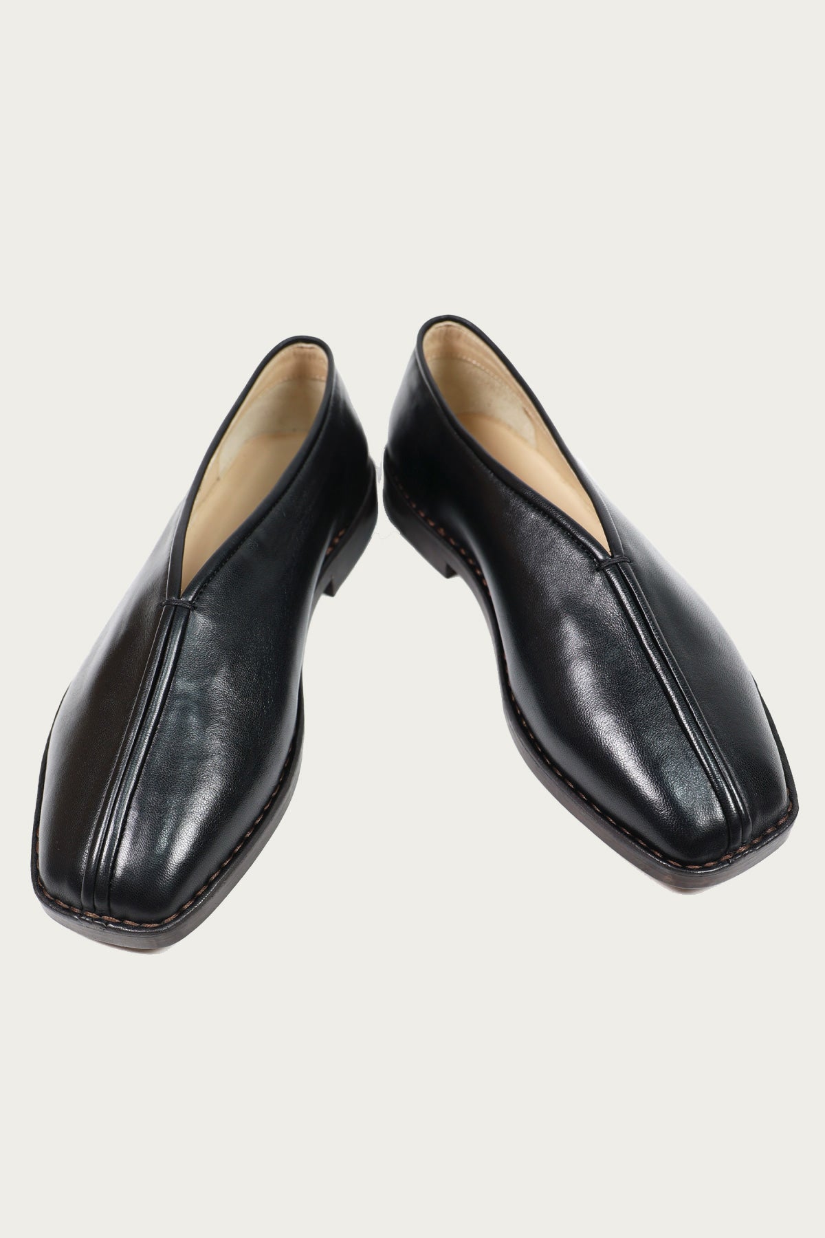 Lemaire - Flat Piped Slippers - Black - Canoe Club