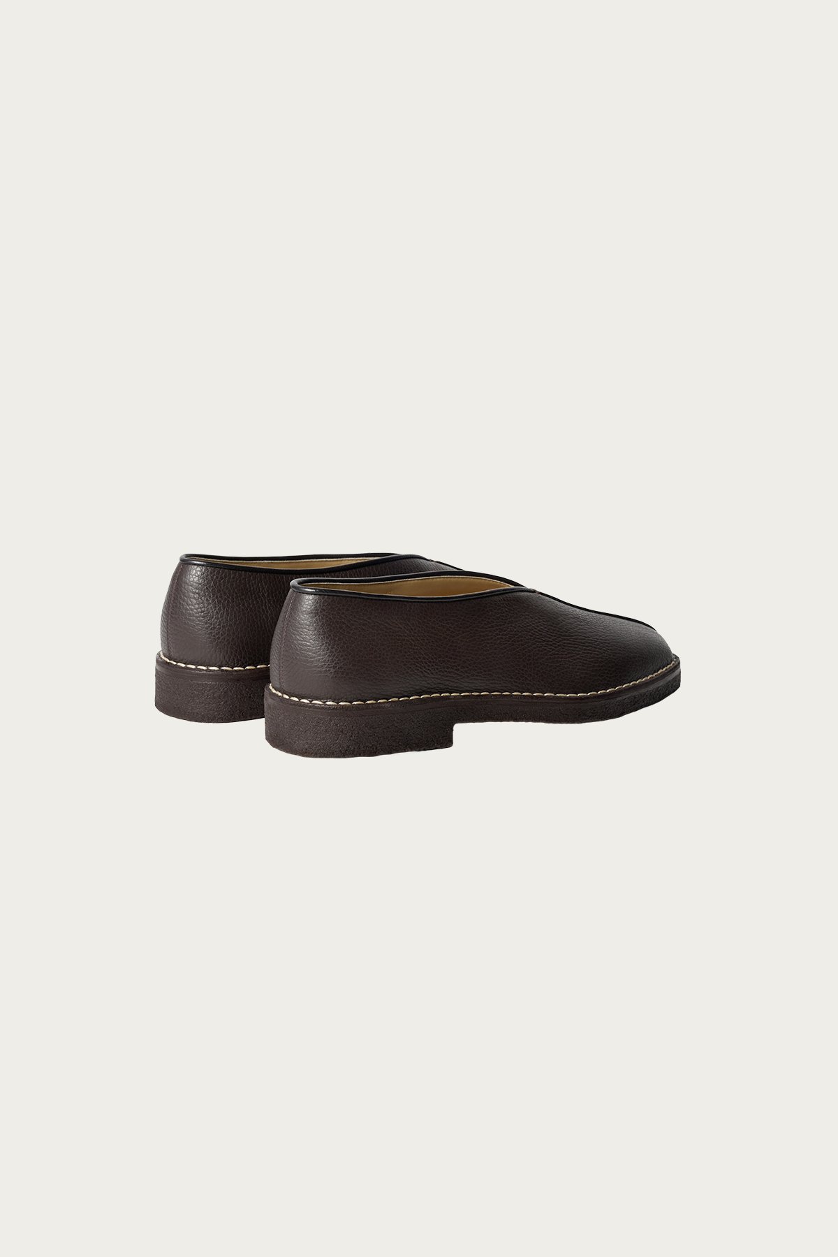 Lemaire - Piped Crepe Slippers - Dark Brown - Canoe Club