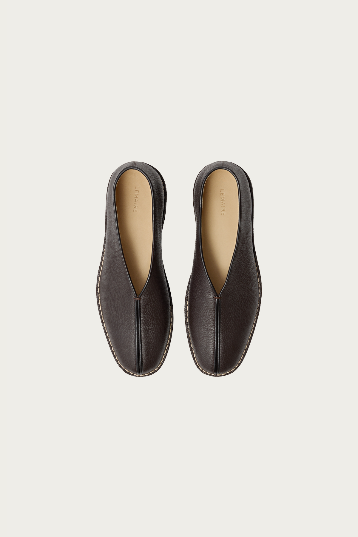 Lemaire - Piped Crepe Slippers - Dark Brown - Canoe Club