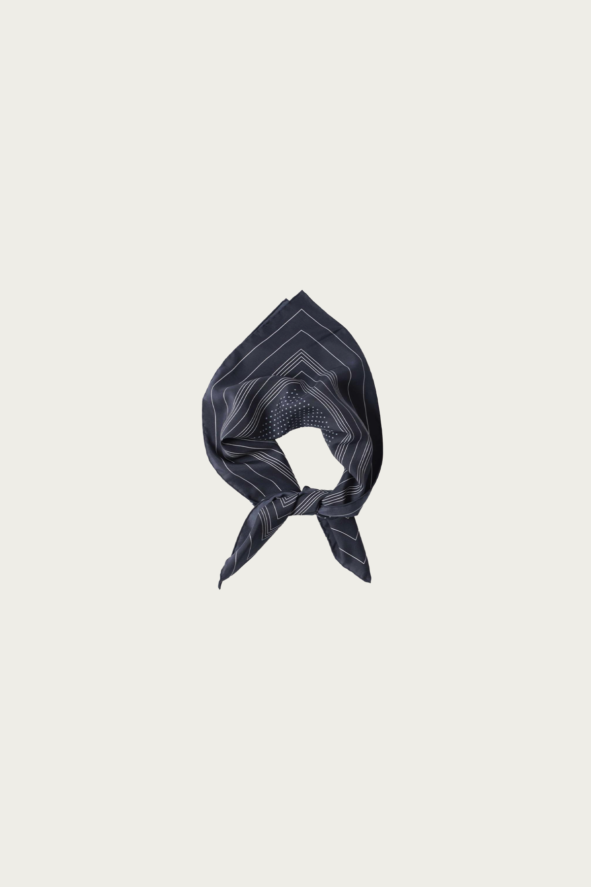 Margaret Howell - Irregular Border Scarf - Dark Navy/Off White Silk - Canoe Club