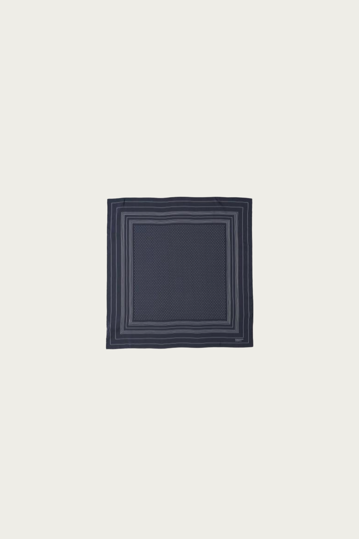 Margaret Howell - Irregular Border Scarf - Dark Navy/Off White Silk - Canoe Club