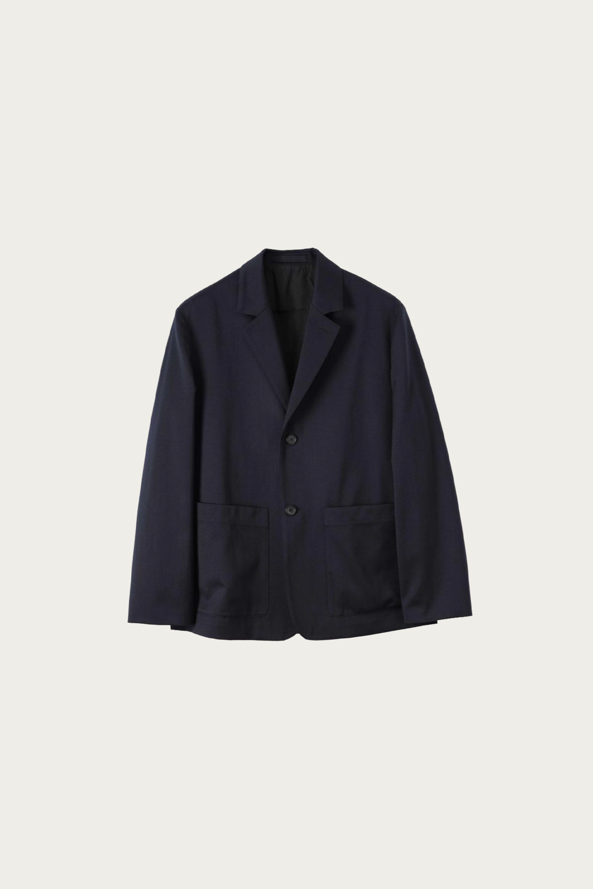 Margaret Howell - Patch Pocket Blazer - Navy Worsted Wool Cotton - Canoe Club