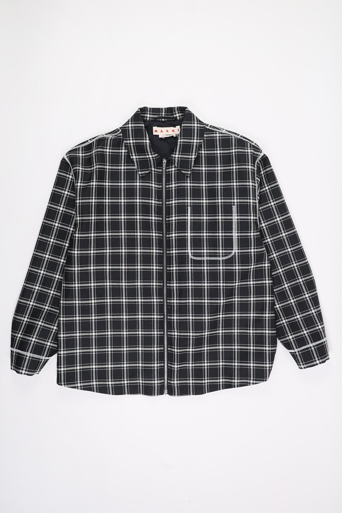 Marni - Checked Wool Jacket - Black - Canoe Club