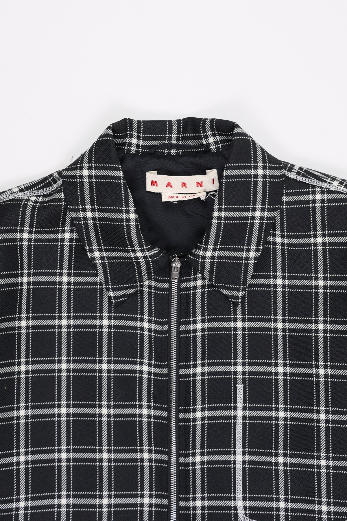 Marni - Checked Wool Jacket - Black - Canoe Club