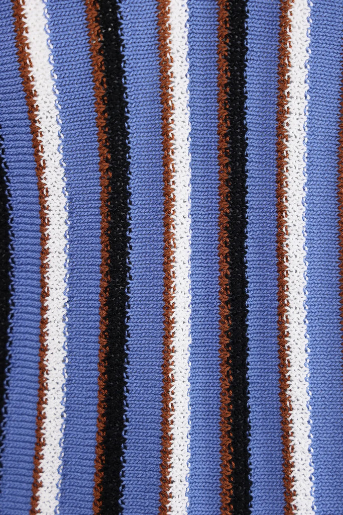 Marni - Cotton Cable Striped Crochet Polo - Opal - Canoe Club
