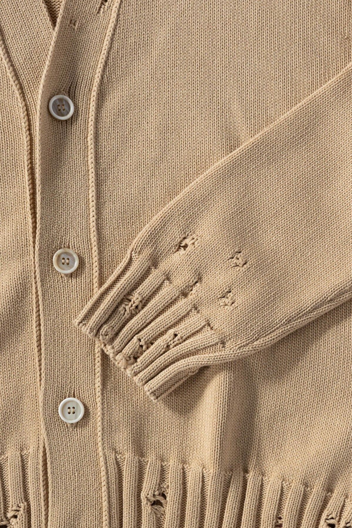 Marni - Disheveled Cotton Cardigan - Light Camel - Canoe Club