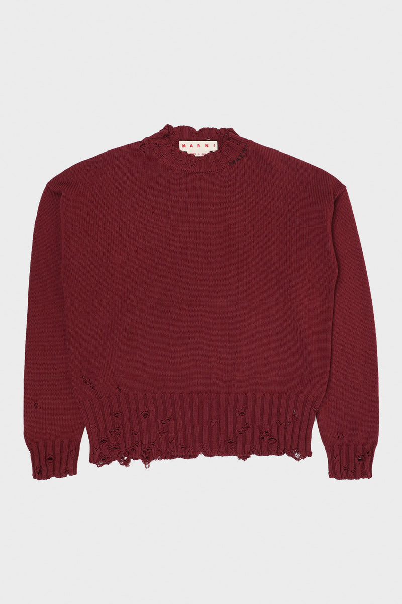 Marni Dishevelled Cotton Sweater | Stone White | Canoe Club 46