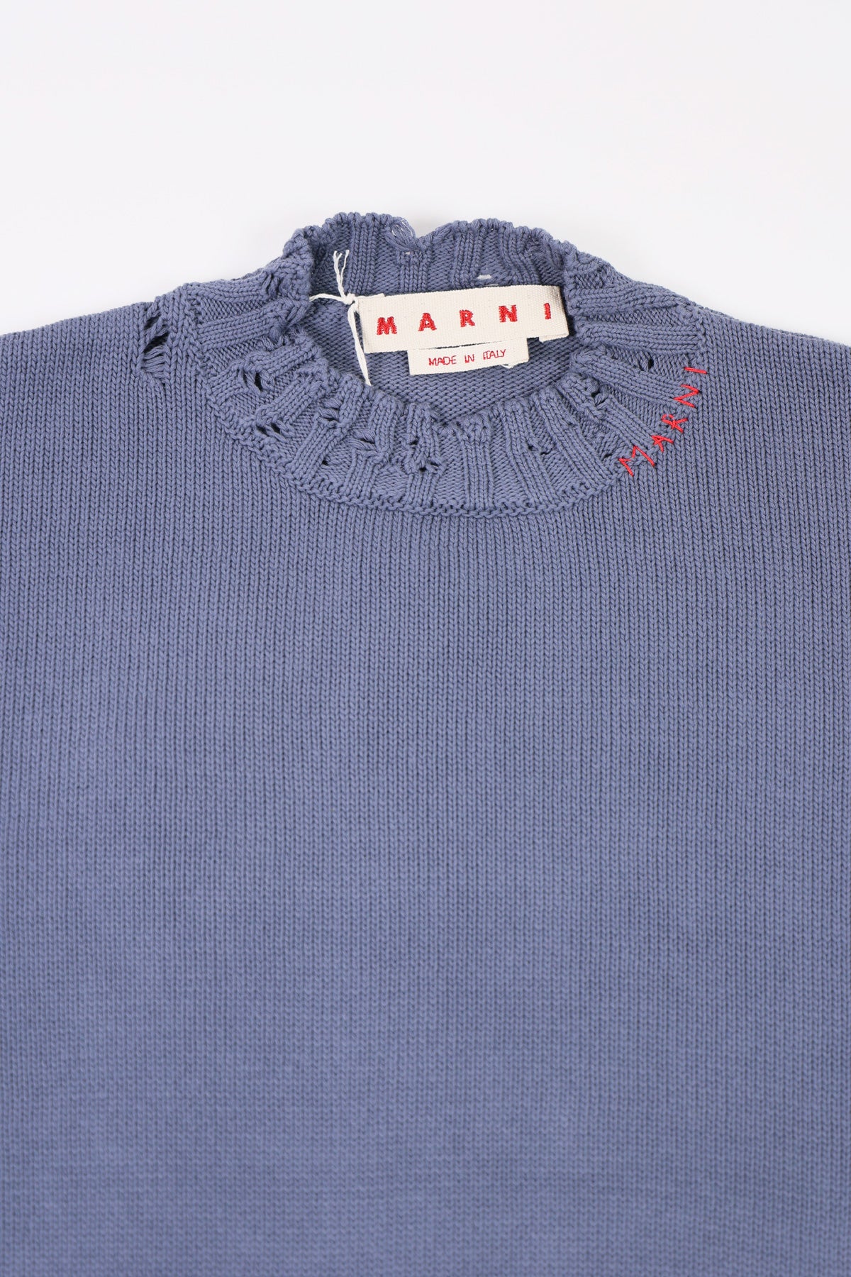 Marni - Dishevelled Cotton Sweater - Steel - Canoe Club