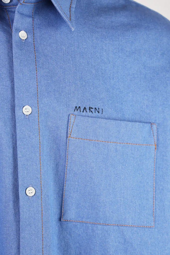 Marni - Lightweight Colored Denim Shirt - Azure - Canoe Club