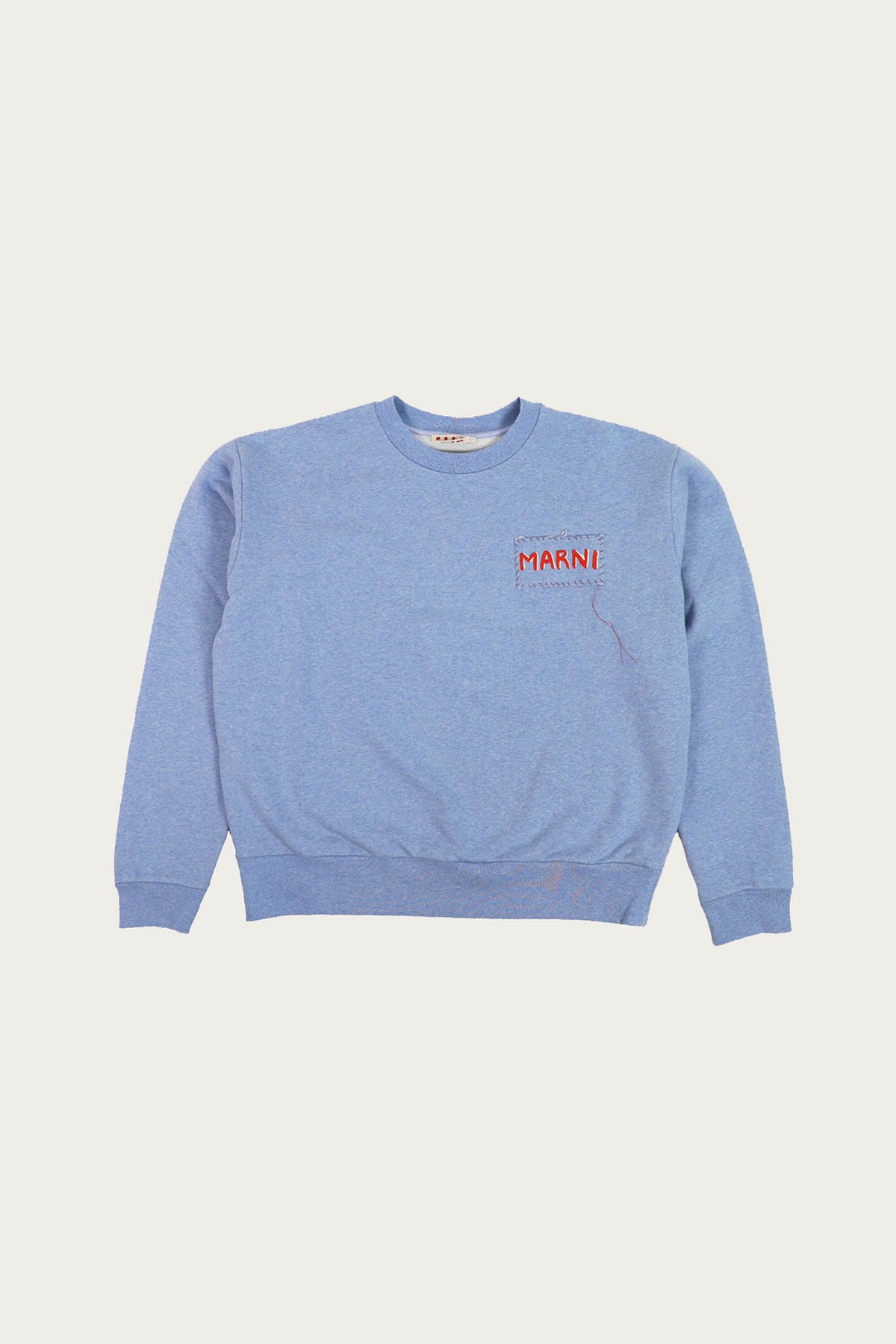 Marni - Loopback Cotton Crewneck Sweater - Light Blue - Canoe Club