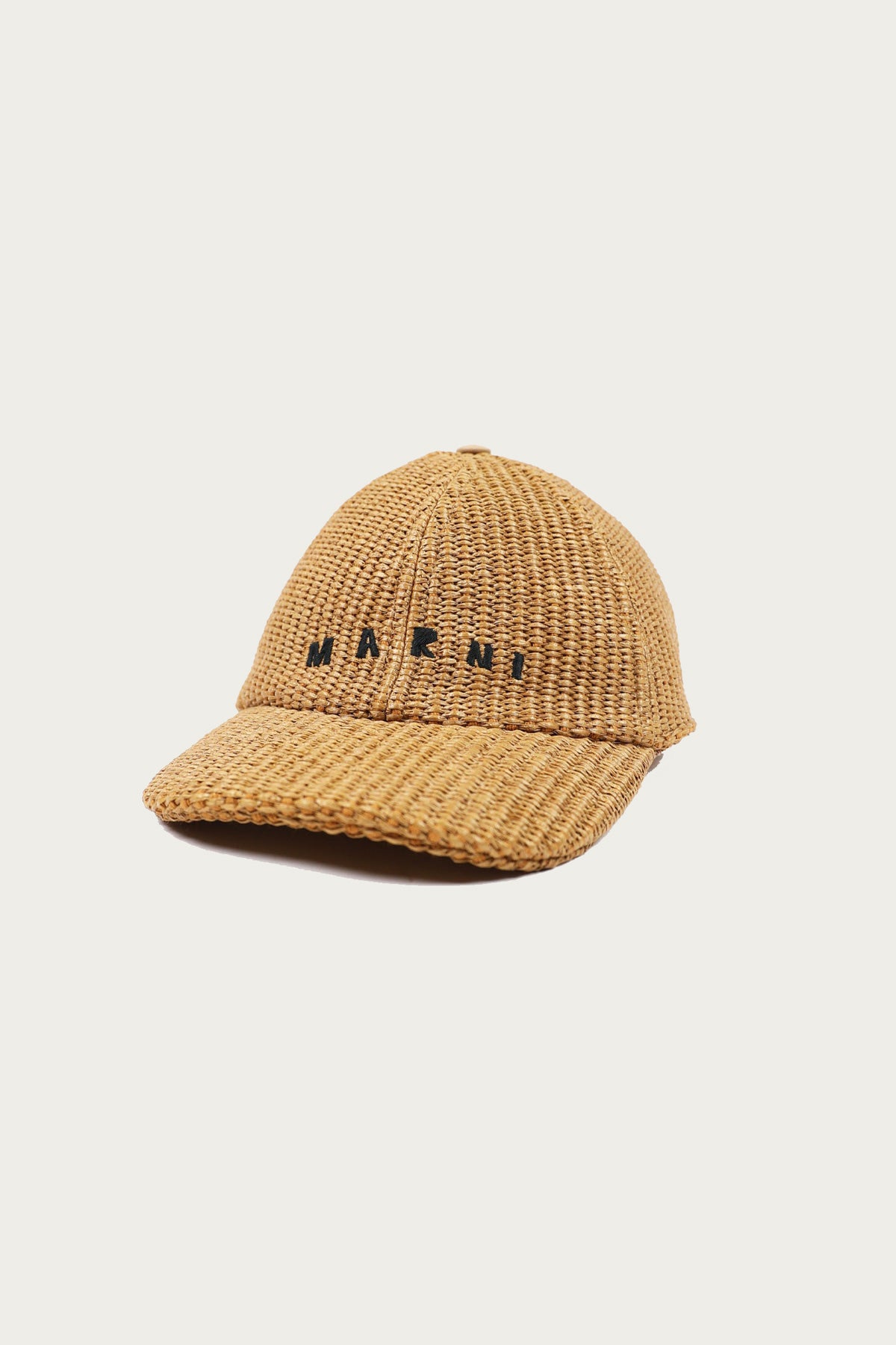 Marni - Raffia Cap with Logo - Caramel - Canoe Club