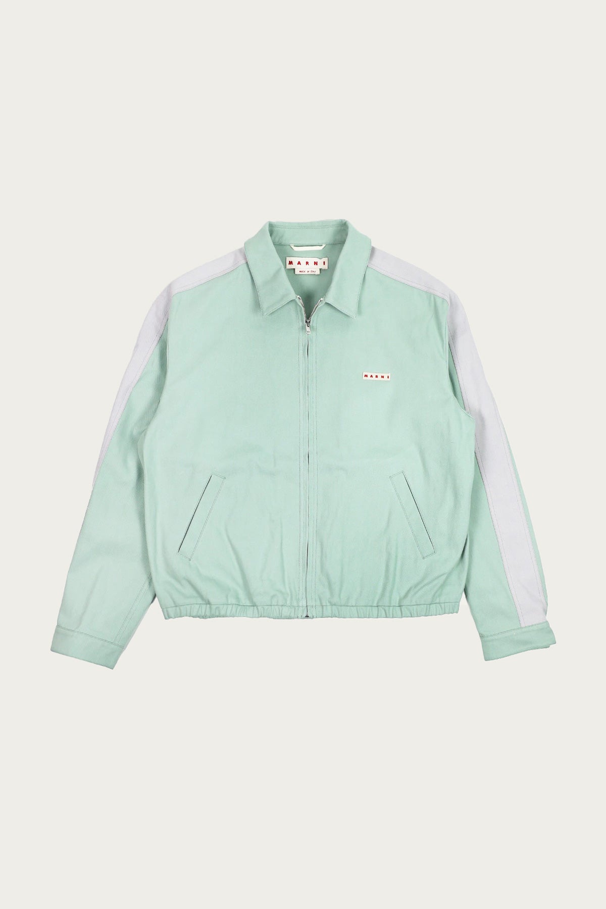 Marni - Striped Sleeve Jacket - Mint/Gray - Canoe Club