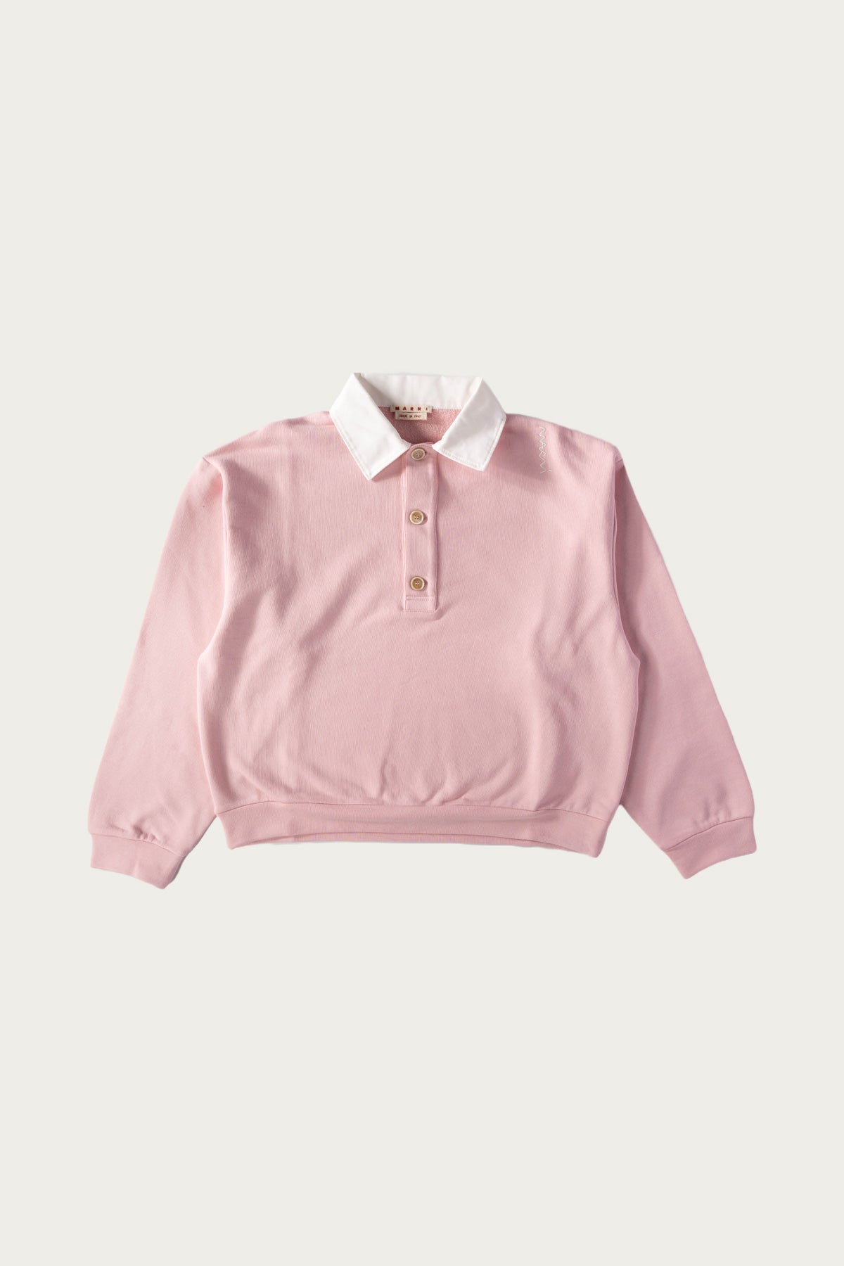 Marni - Two-Tone Polo Sweatshirt - Pink/White - Canoe Club