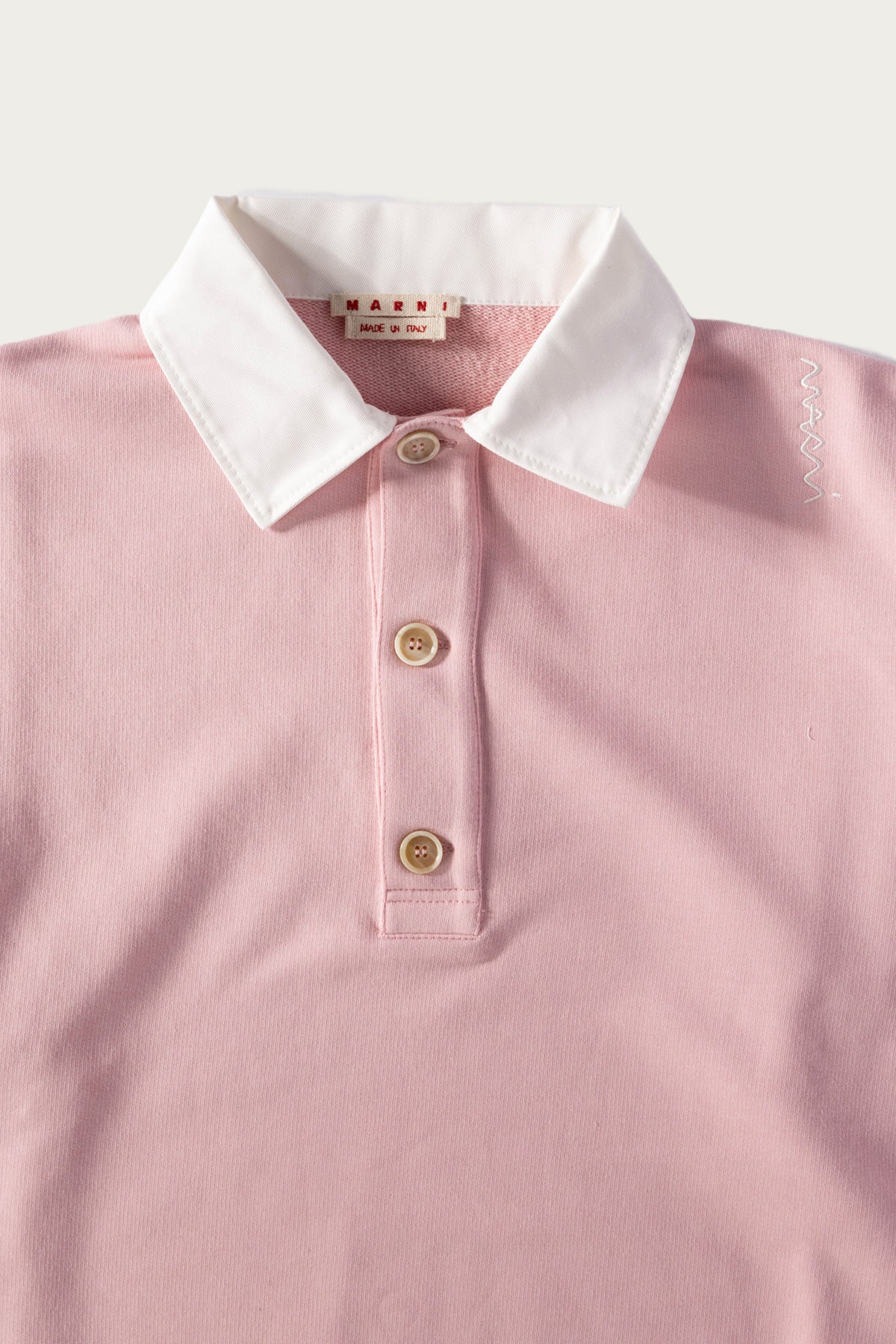 Marni - Two-Tone Polo Sweatshirt - Pink/White - Canoe Club