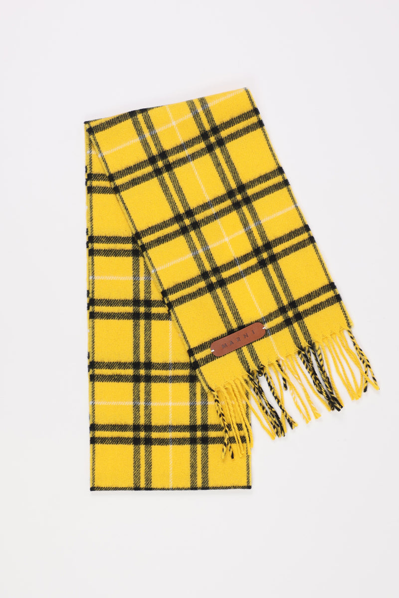 Marni Yellow Check Scarf Canoe Club