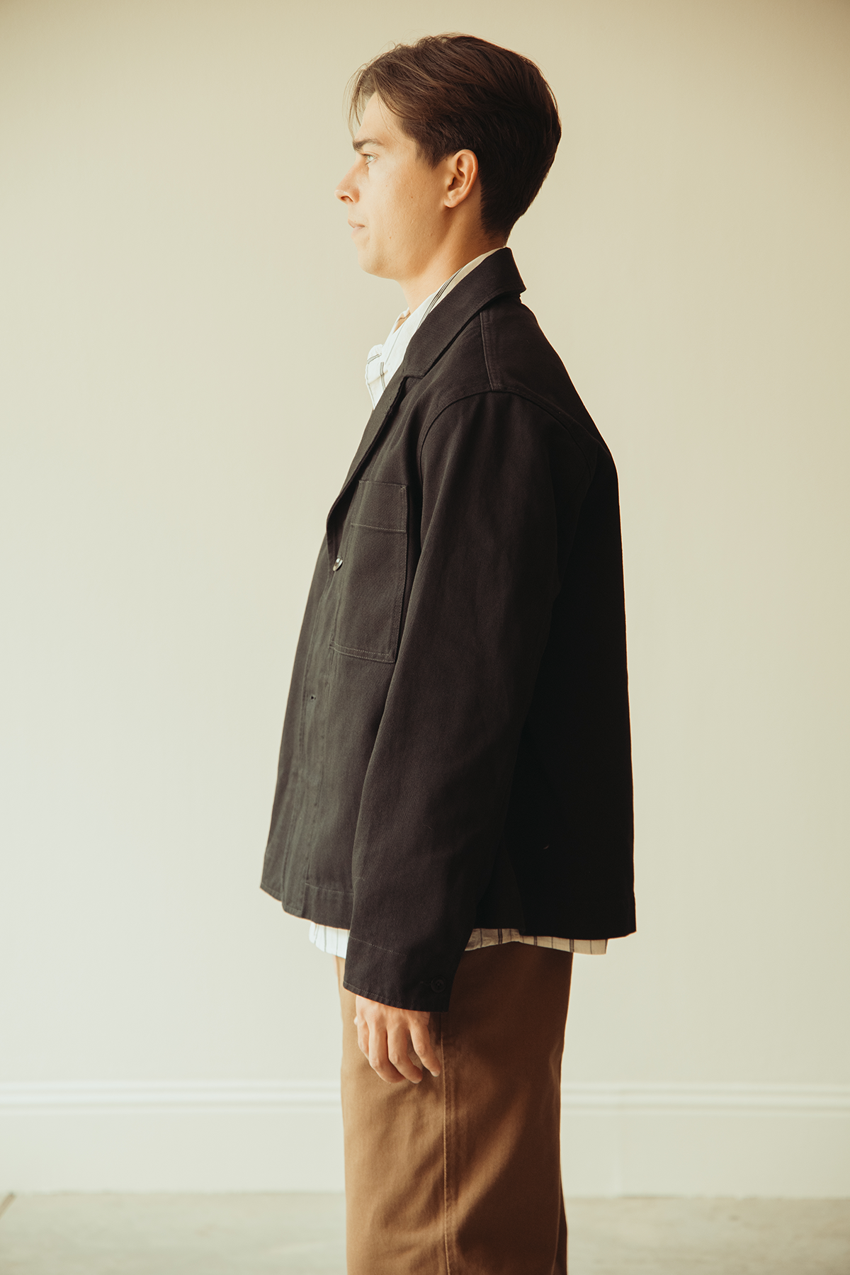 Margaret Howell - MHL Minimal Blazer - Black Raised Cotton Drill - Canoe Club