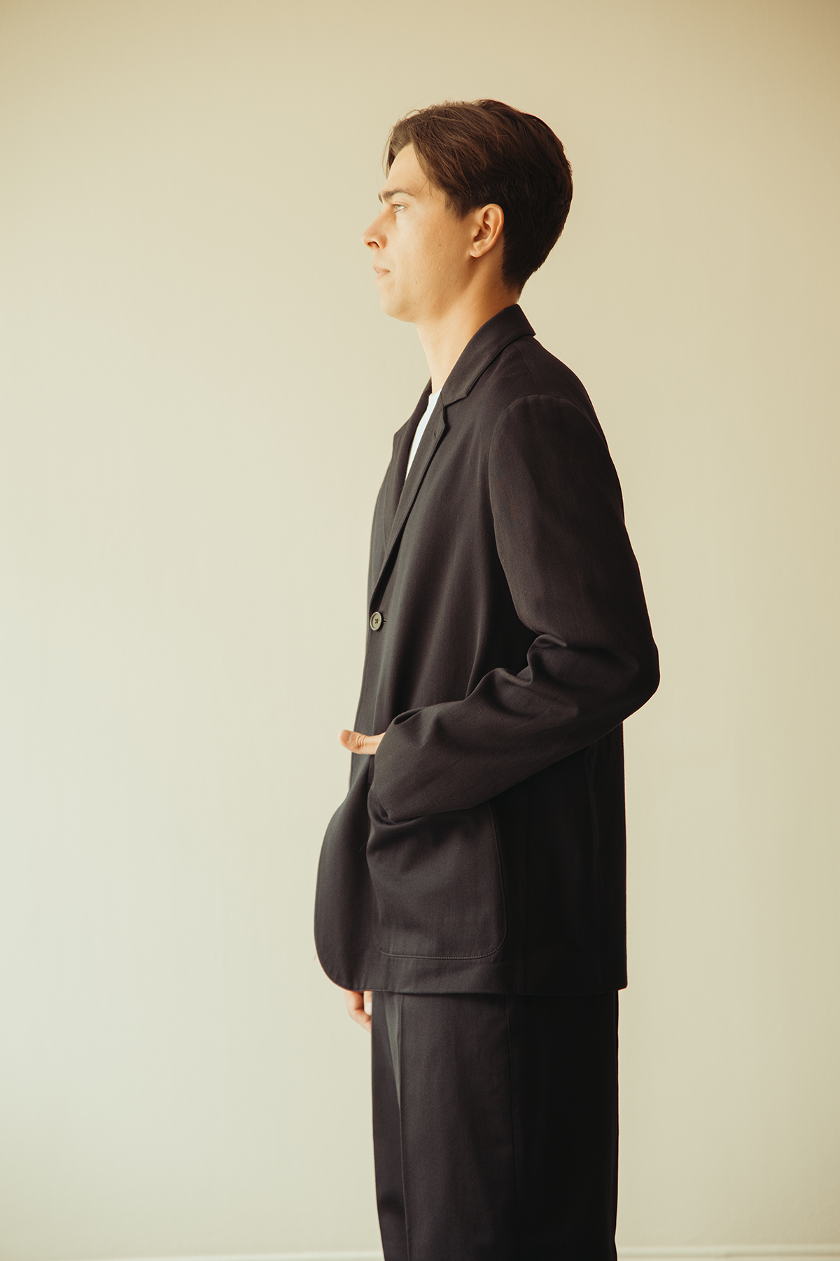 Margaret Howell - Patch Pocket Blazer - Navy Worsted Wool Cotton - Canoe Club