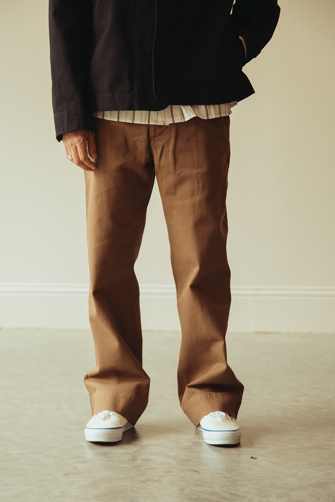 Margaret Howell - MHL Simple Trousers - Tobacco Raised Cotton Drill - Canoe Club