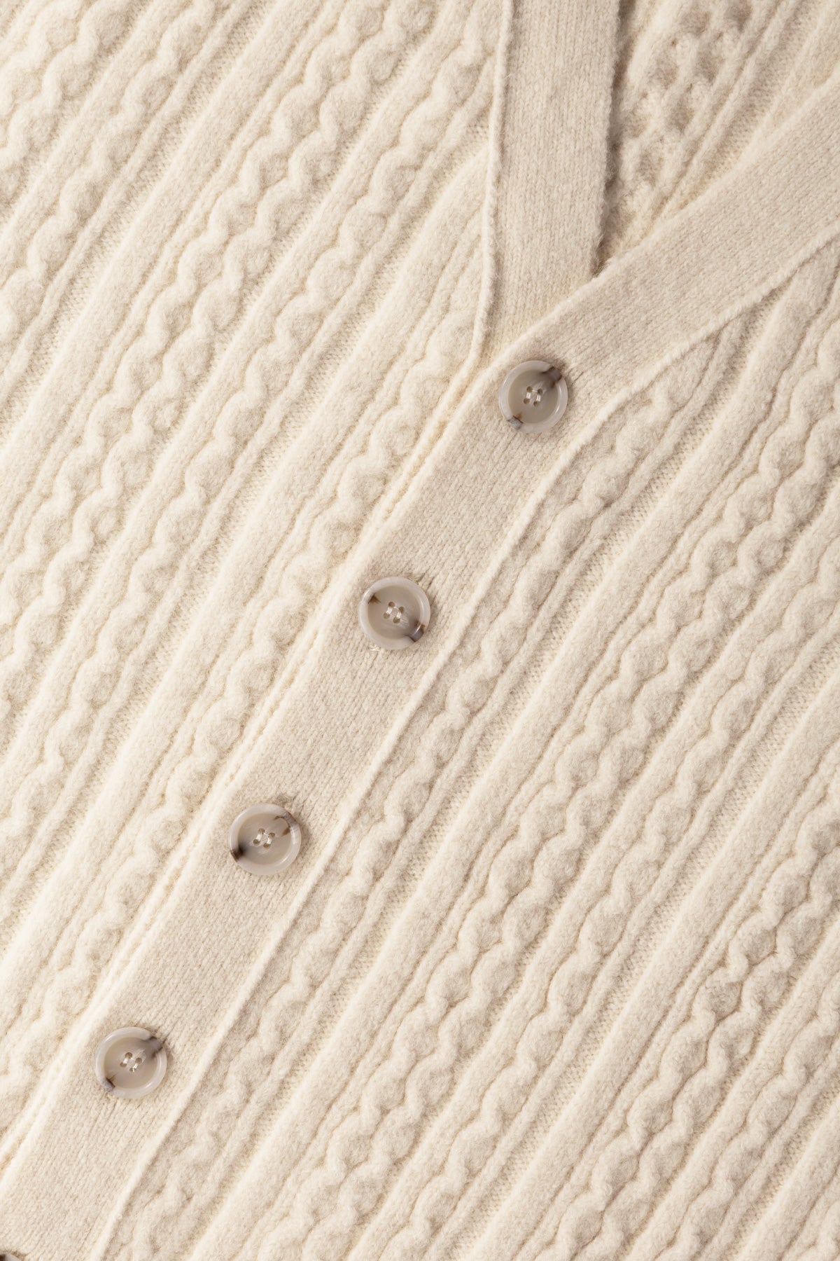 MM6 Maison Margiela - Cable Knit Cardigan - Cream - Canoe Club