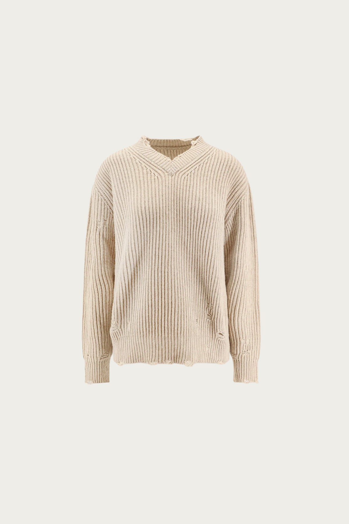 MM6 Maison Margiela - Distressed V-Neck Sweater - Canoe Club