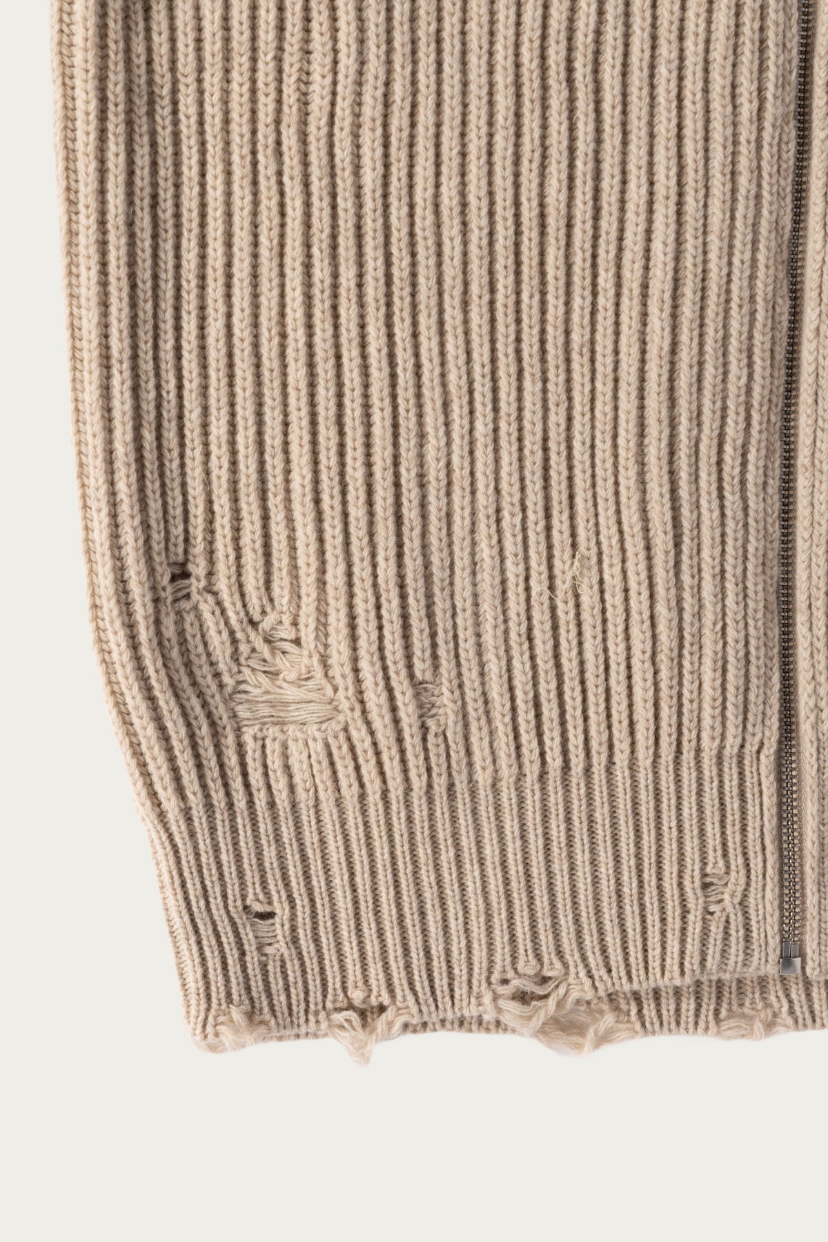 MM6 Maison Margiela - Distressed Zip Sweater - Grey - Canoe Club