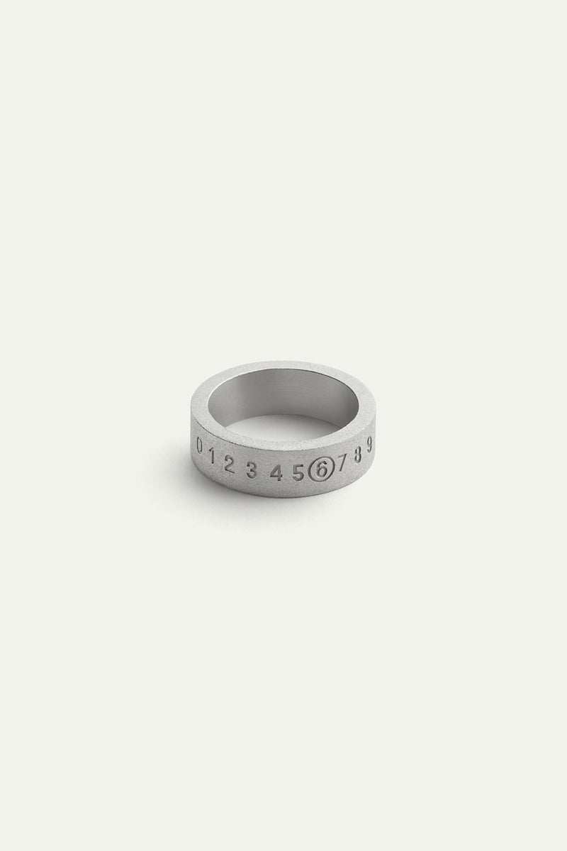 MM6 Maison Margiela Minimal Numeric Signature Ring | Satined Palladio |  Canoe Club
