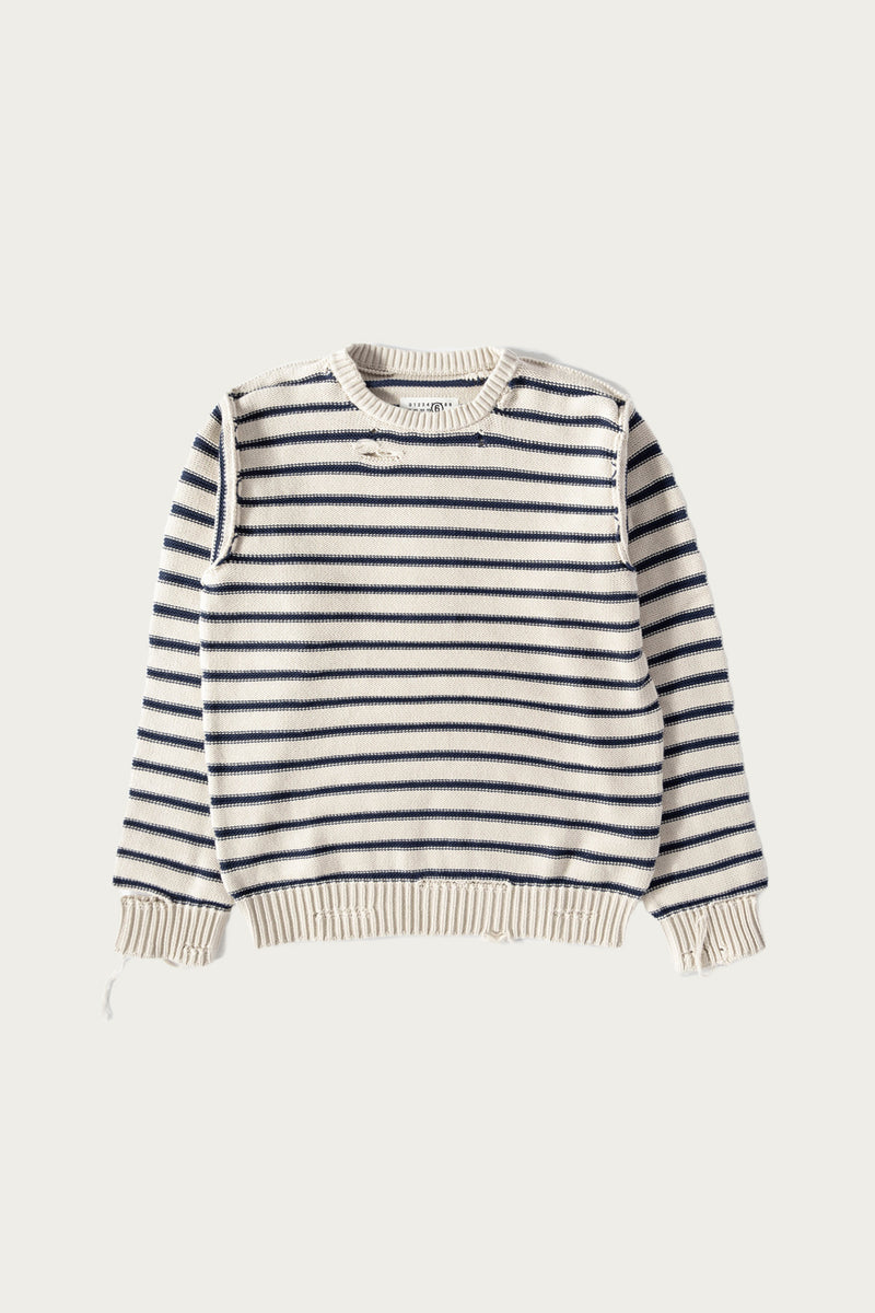 MM6 Maison Margiela Striped Sweater | Cream | Canoe Club