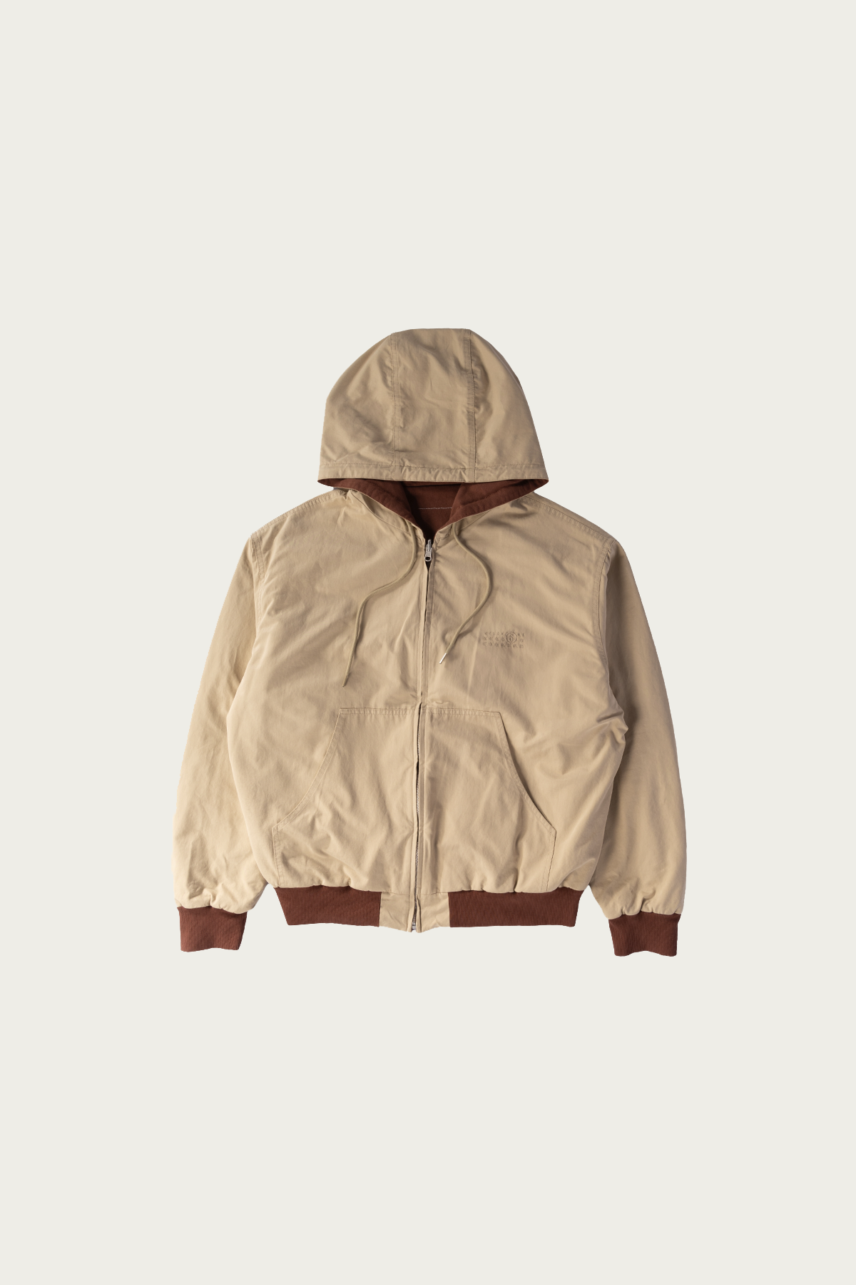 MM6 Maison Margiela - Reversible Numeral Zip Work Jacket - Tan/Burgundy - Canoe Club