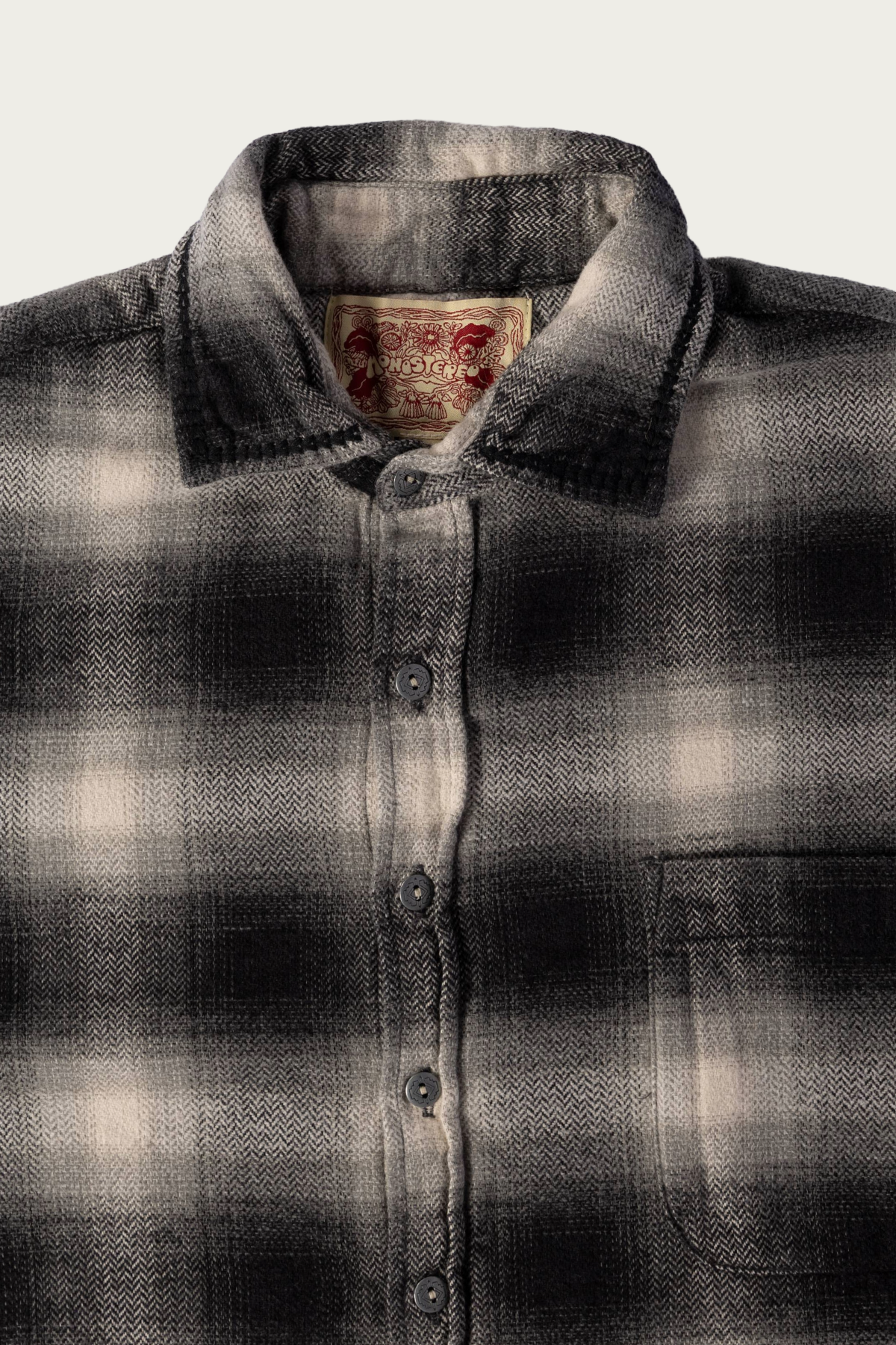 Monostereo - Off In The Sunset Shirt - Washed Black Plaid - Canoe Club