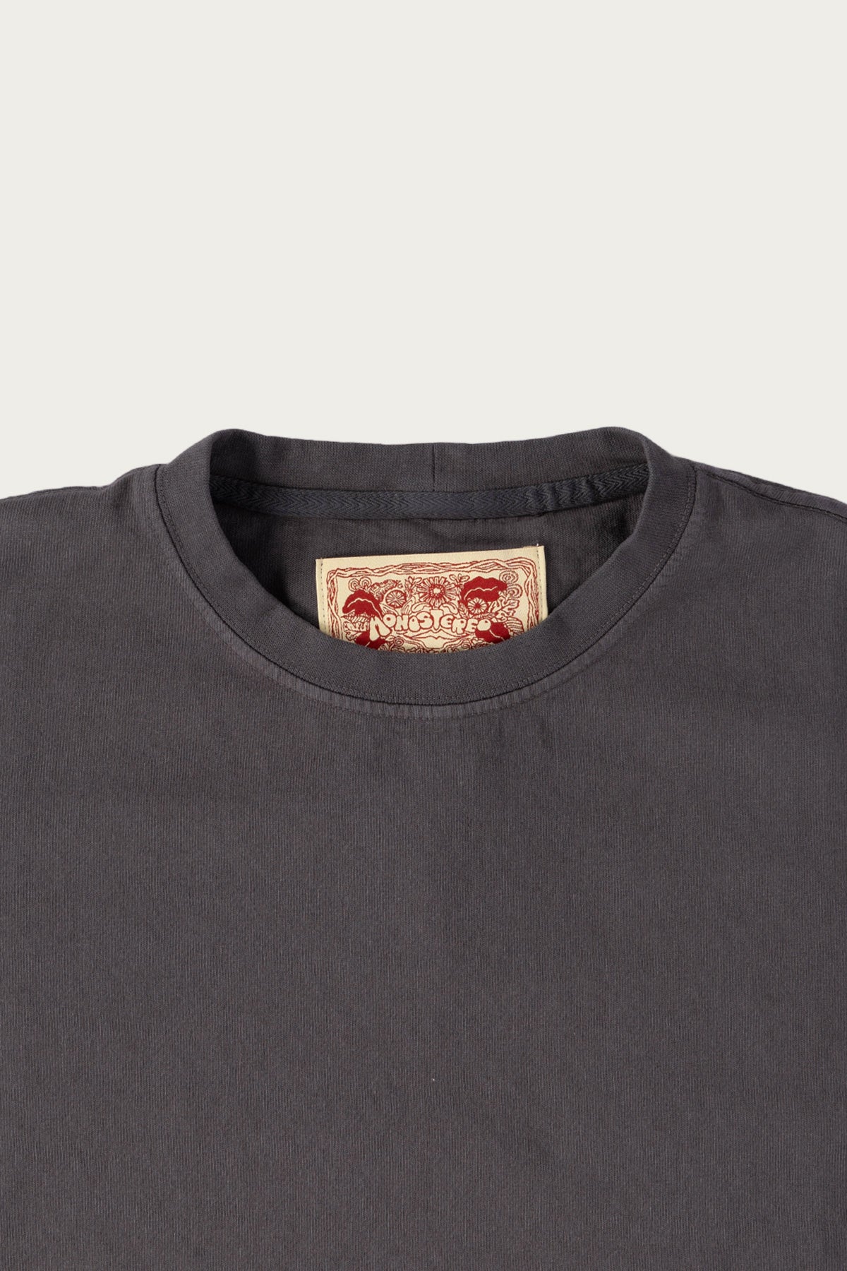 Monostereo - On The Farm Raw Hem Tee - Washed Black - Canoe Club