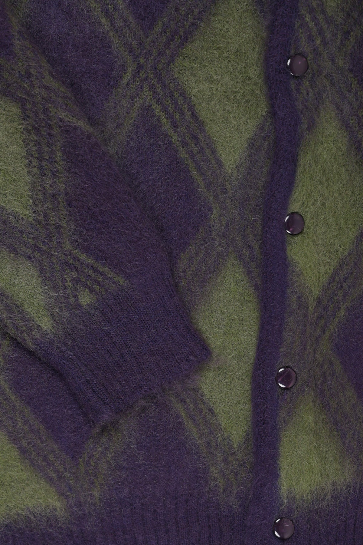 Needles - Argyle Mohair Cardigan - Purple - Canoe Club
