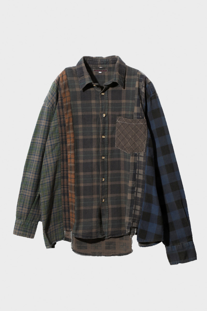 Needles Flannel Shirt/Overdyed 7 Cut Shirt | Brown | Canoe Club