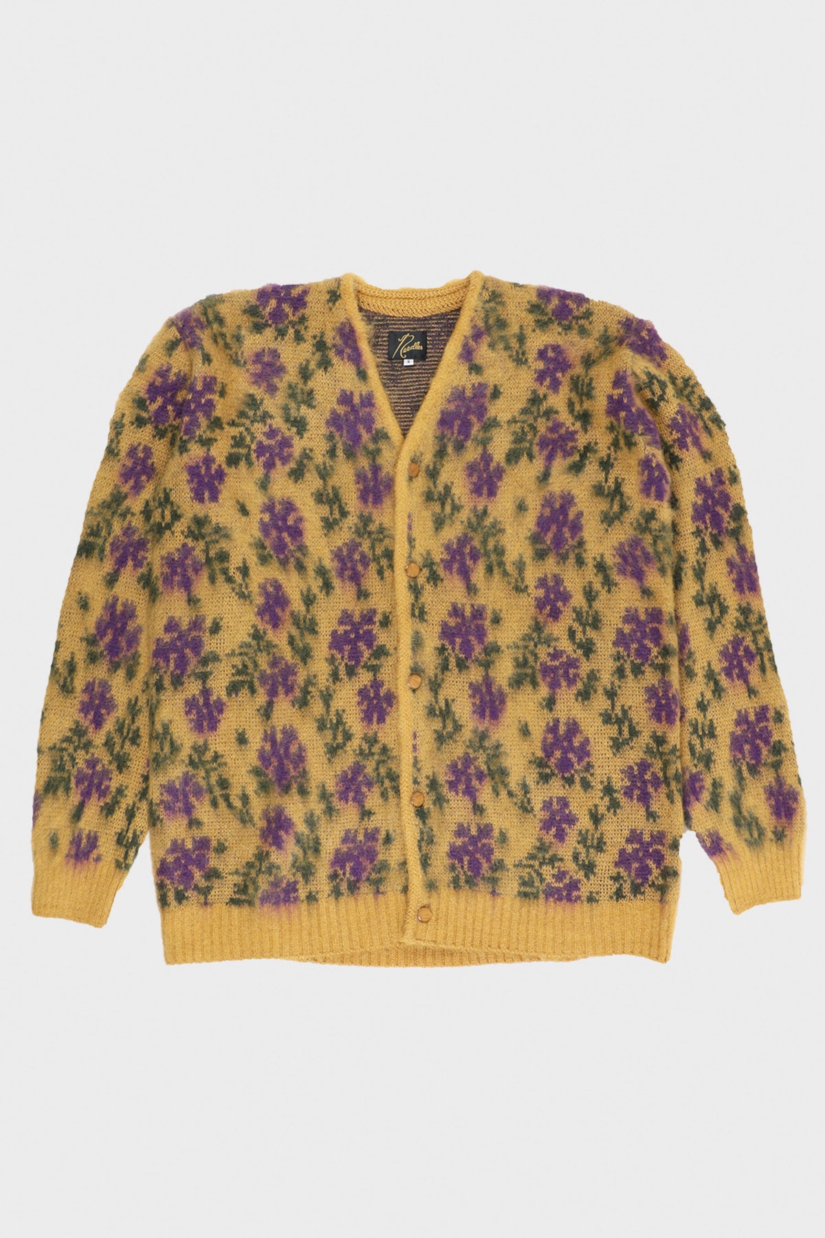Needles - Flower Mohair Cardigan - Yellow - Canoe Club