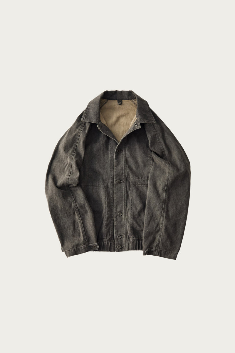 CONFECT Cotton Linen Pigment Coated Blouson | Ink Black | Canoe Club